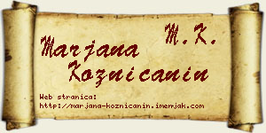 Marjana Kozničanin vizit kartica